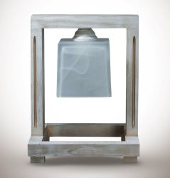 Настільна лампа дерев'яна з скляним плафоном 00491/1 