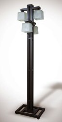 Торшер дерев'яний з скляними плафонами 04091 