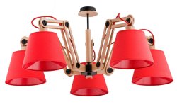 Люстра с абажурами ALFA Joga Red 22895