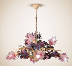 Люстра флористика с плафонами 9057