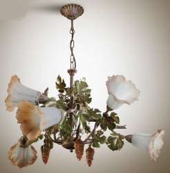 Люстра флористика з скляними плафонами 6057/2
