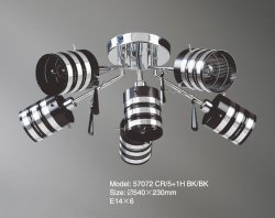 Люстра припотолочная TINKO 57072CR/5+1H BK/BK