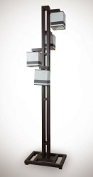 Торшер деревянный с абажурами 03091/3