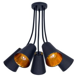 Люстра потолочная с абажурами TK Lighting Wire Gold 828