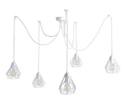 Люстра паук лофт Atmolight Bevel Spider-5 White