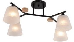 Люстра современная Sirius S2051/4 BK+WOOD