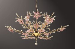 Люстра галогенная TINKO 14609CG/18H PK+WT