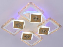 Люстра світлодіодна Sirius 04993/4+4+1 WT+GD 124W LED з пультом+димер