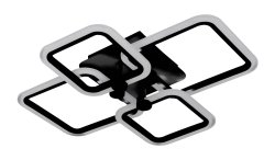 Люстра светодиодная Sirius 6116/4 ВК 62W LED с пультом+диммер