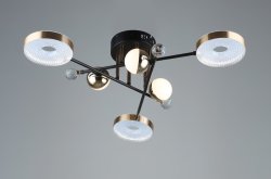 Люстра светодиодная Sirius S6680/3+3H BK 42W LED с пультом+диммер