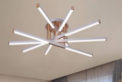 Люстра светодиодная Sirius 1211 WT+GD 110W LED с пультом+диммер