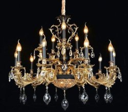 Люстра классическая Sirius SТ 6861/10+5P MBK+GD+BK