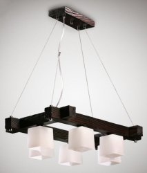 Люстра з дерева з плафонами 6034