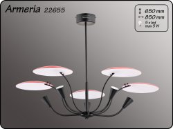 Люстра современная ALFA Armeria Black Red 22655