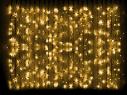 Гірлянда зовнішня світлодіодна Delux Curtain 1520LED 2х7м (жел/чор)