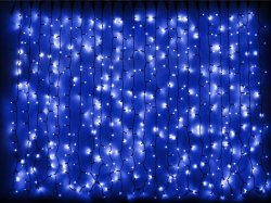 Гирлянда внешняя светодиодная Delux Curtain 1520LED 2х7м (син/чер)