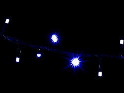Гирлянда внешняя светодиодная Delux String 200LED 10м (син/чер) IP44