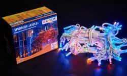 Гирлянда внешняя светодиодная Delux Icicle 108LED 2x1m 27 flash мул/бел IP44