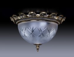 Люстра потолочная хрустальная Art Glass Lea II Brass Antique