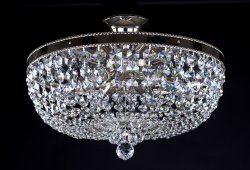 Люстра потолочная хрустальная Art Glass Gerta dia. 450 nickel Spectra Swarovski