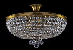 Люстра потолочная хрустальная Art Glass Gerta dia. 500 light patina Spectra Swarovski