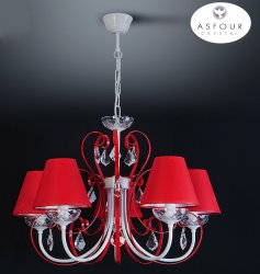 Люстра хрустальная с абажурами 50121