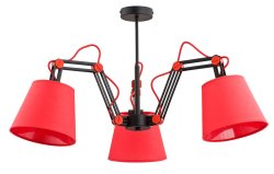 Люстра современная с абажурами ALFA Anakin Red 22573