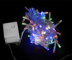 Гирлянда внутренняя светодиодная Delux String С 100 LED 5m мульт/прозр IP20