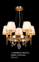 Люстра класична TINKO 44811SB/5P BEG/CL 