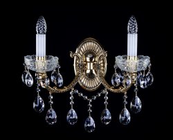 Світильник настінний(бра) Art Glass CR 0006/02/20 brass antique WL Crystal Exclusive 