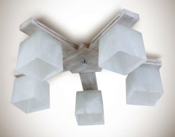 Люстра стельова з дерева й скла 55491/1 