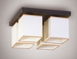 Люстра потолочная деревянная с абажурами 22281