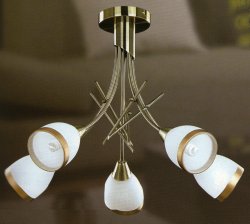 Люстра стельова TINKO 94239BR/5H WT+GO