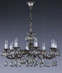 Люстра кришталева Art Glass Alice VIII nickel antique 8007 Classic 