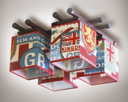 Люстра з абажурами стельова 70941