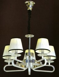 Люстра с абажурами TINKO 14554CR+WT/5P WT+BK