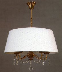 Люстра подвес с абажуром TINKO 92105BR/1P-5 WT