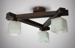 Люстра потолочная из натурального дерева 30201