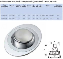 Точечный светильник DR50108R R50